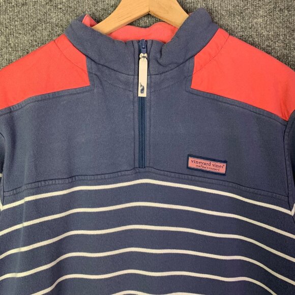 Vineyard Vines Mens Striped Half-Zip Pullover Sweatshirt Blue/Red Size M - Picture 3 of 10